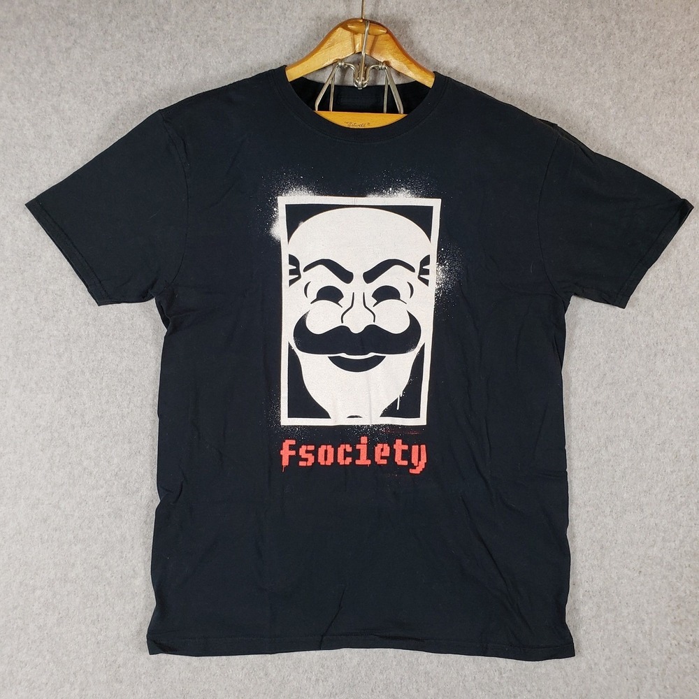 Mr. Robot fsociety Loot Crate Exclusive Black T-Shirt Size L Graphic Tee‎ Hacker